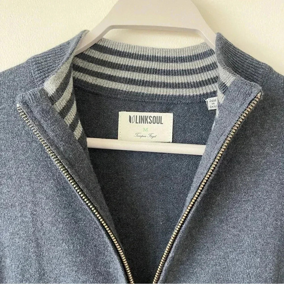 Linksoul Cotton Cashmere Quarter Zip Sweater Size Medium EUC - Picture 4 of 6